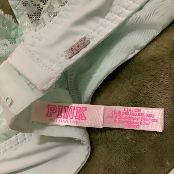 Cute PINK VS lace bra set. L - Picture 4 of 8